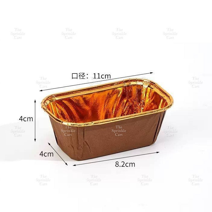 50pcs Colorful Square and Rectangle Foil Cupcake Pastry Muffin Liner TSC