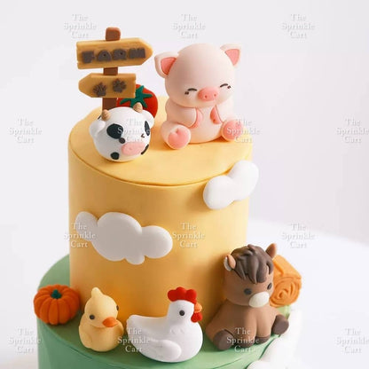 Animal Safari Farm Theme Cake Topper Wild Animal Jungle World Figurine Decoration TSC