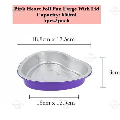 Heart-shape Aluminum Foil Pan Cup Packaging with Lid for Baking TSC
