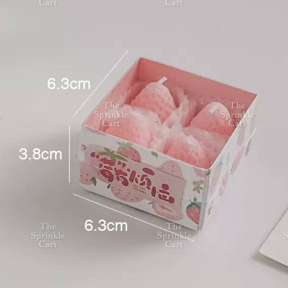 Strawberry Decorative Scented Candles in Box for Personal Use Gift and Giveaway
