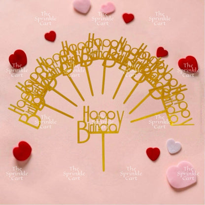 10pcs Happy Birthday Acrylic Cake Topper DIY Baking Decoration TSC