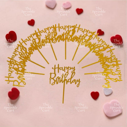 10pcs Happy Birthday Acrylic Cake Topper DIY Baking Decoration TSC