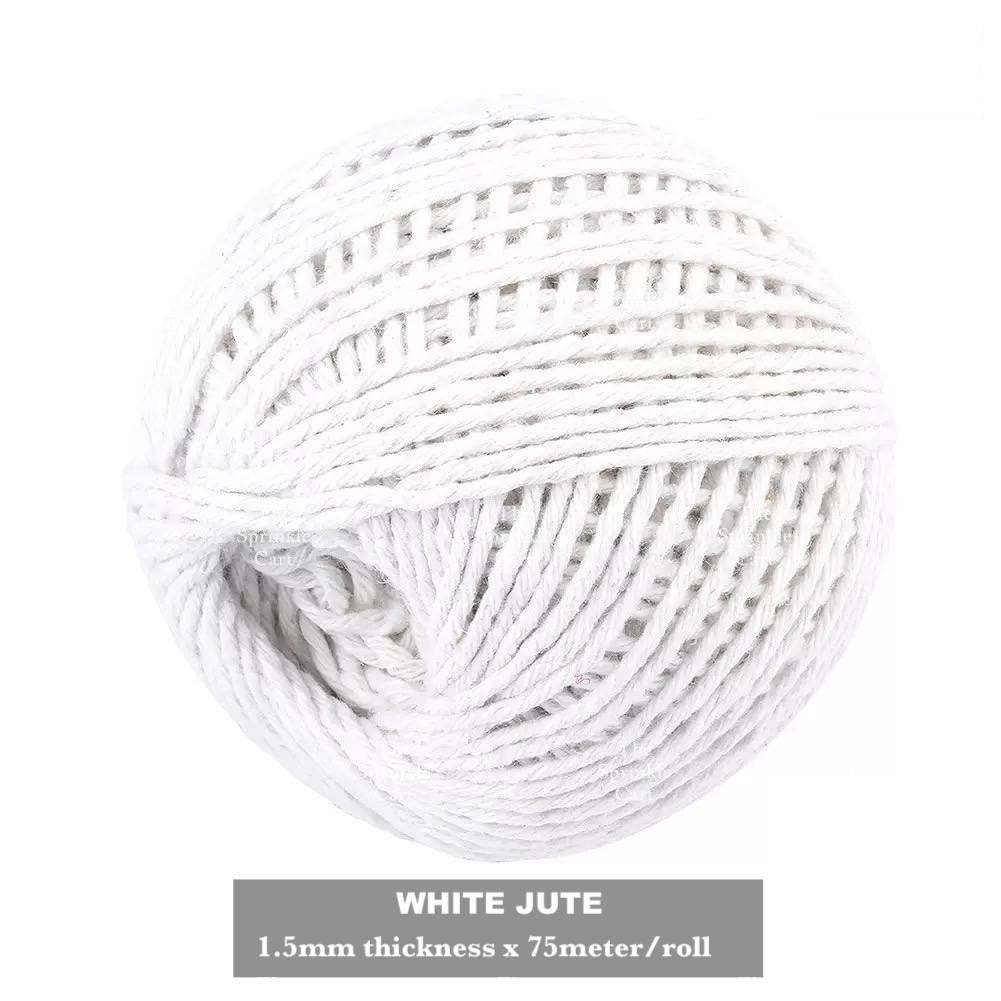 Jute String and Semi Elastic Cotton Thread for DIY Gift Wrapping and Arts and Crafts TSC