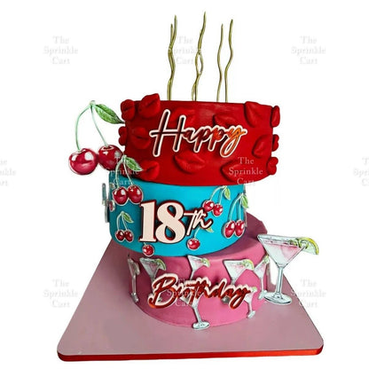 Acrylic Birthday Cake Insert Spikes And Bow Decoration TSC