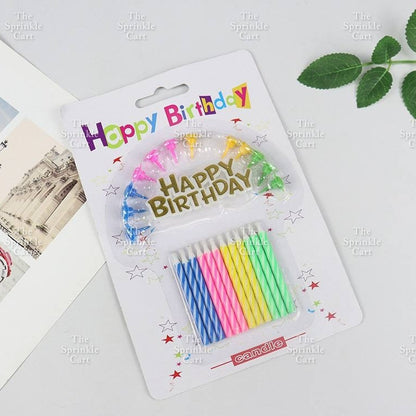 Birthday Cake Candle Spiral Straight Gold Silver and Relighting Candle TSC