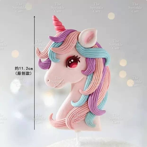 Unicorn Themed Cake Topper Birthday Decoration Happy Birthday Unicorn Horn Cupcake Set