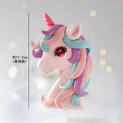 Unicorn Themed Cake Topper Birthday Decoration Happy Birthday Unicorn Horn Cupcake Set