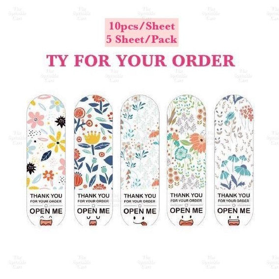Food Box Sticker Label with Statement and Sticky Tape TSC
