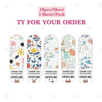 Food Box Sticker Label with Statement and Sticky Tape TSC
