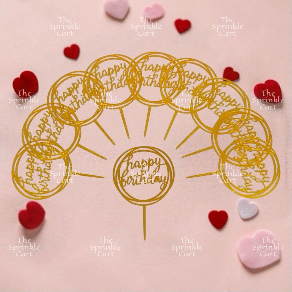 10pcs Happy Birthday Acrylic Cake Topper DIY Baking Decoration TSC
