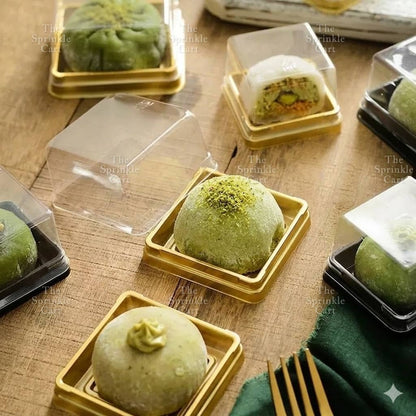 Disposable Mini Round and Square Dome with Lid DIY Desser Bread Bun Box Packaging TSC