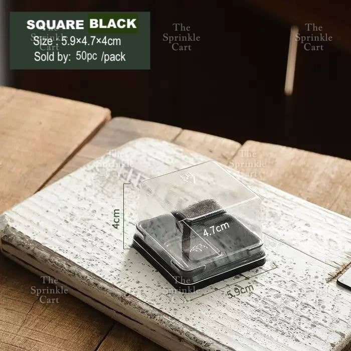 Disposable Mini Round and Square Dome with Lid DIY Desser Bread Bun Box Packaging TSC