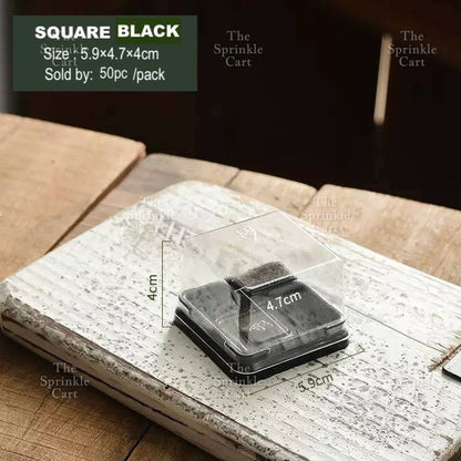 Disposable Mini Round and Square Dome with Lid DIY Desser Bread Bun Box Packaging TSC