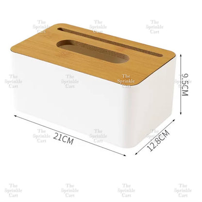 Plastic Tissue Holder with Wooden Cover TSC