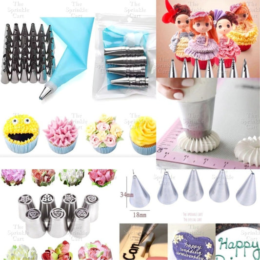 Nozzle Set with Piping Bag for Icing Cake Decoration TSC