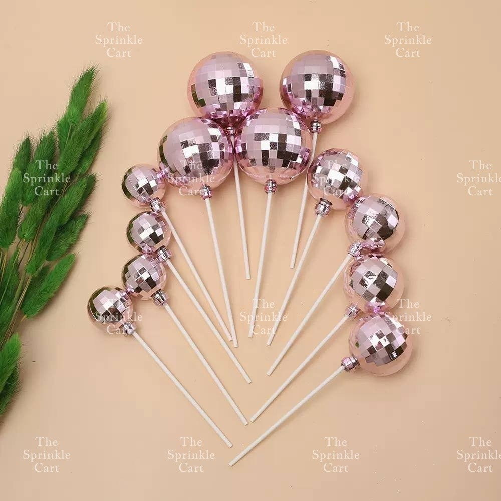 Shiny Mirror Disco Ball Cake Topper & Christmas Tree Decoration DIY Party Supplies TSC