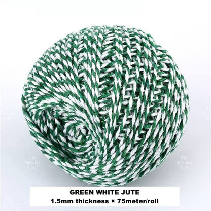 Jute String and Semi Elastic Cotton Thread for DIY Gift Wrapping and Arts and Crafts TSC
