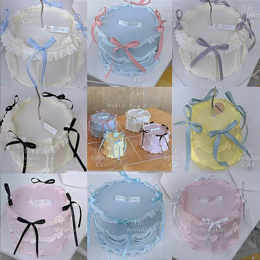 Colorful Glitter Ribbon Bow Tie Ballet and Spike Cake Topper TSC