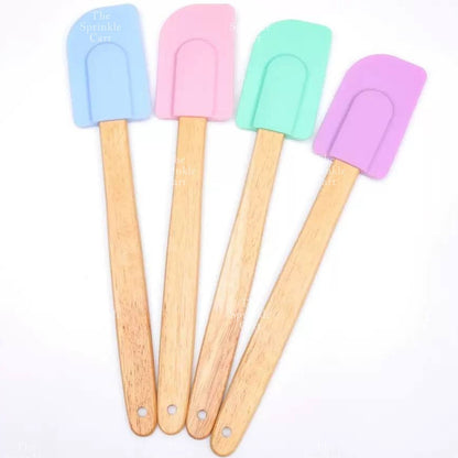 Silicone Spatula with Wooden Handle for Pastry Baking Tools TSC