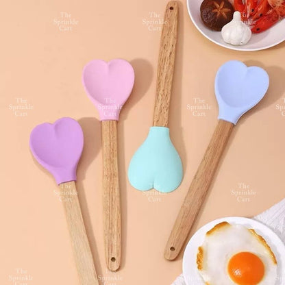 Silicone Spatula with Wooden Handle for Pastry Baking Tools TSC