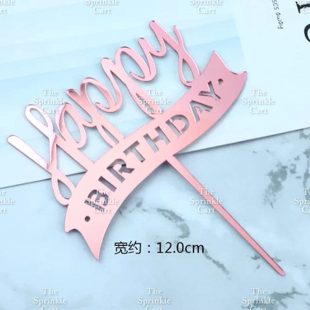 Floral Acrylic Topper Birthday Anniversary Bride to be Mr & Mrs Wedding Anniversary