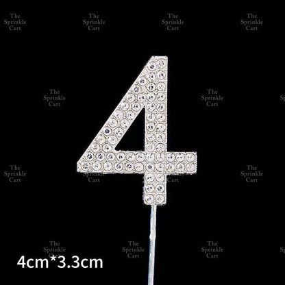 0-9 Silver Rhinestone Number Metal Topper And Happy Birthday Headband Party Needs TSC