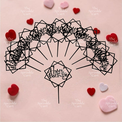 10pcs Happy Birthday Acrylic Cake Topper DIY Baking Decoration TSC