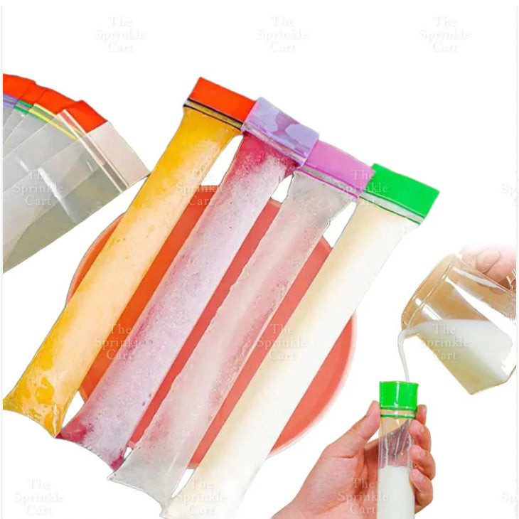 50pcs Food Grade Plastic DIY Ice Candy Popsicle Sealing Bag TSC