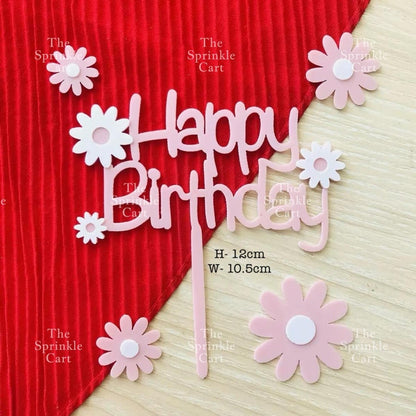 Acrylic Glitter Paper Happy Birthday Mr & Mrs Girl Boy Cake Topper Party Supplies