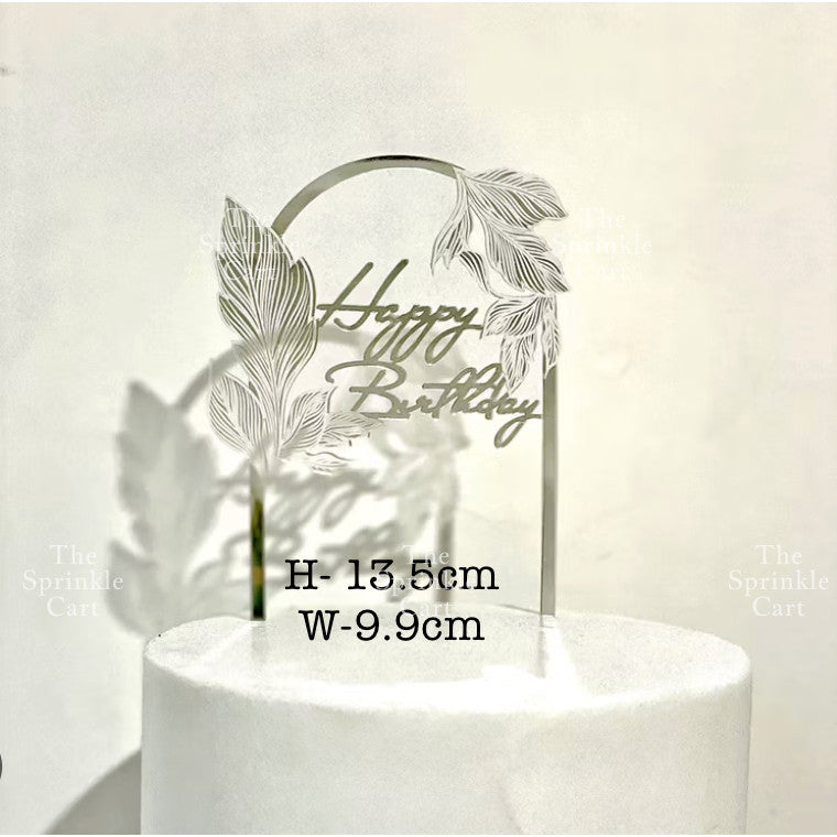 Floral Acrylic Topper Birthday Anniversary Bride to be Mr & Mrs Wedding Anniversary