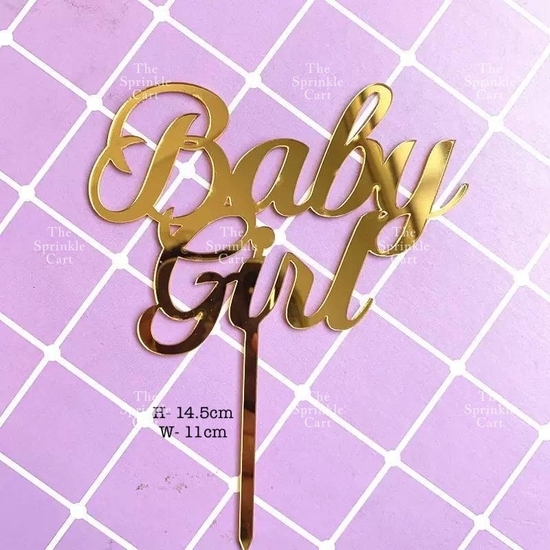 Gender Reveal Acrylic and Paper Cake Topper Decoration TSC
