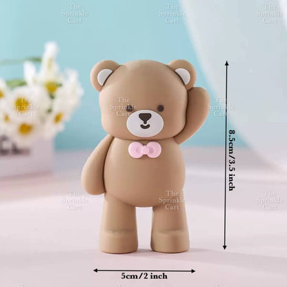 Bear Polymer Vinyl Toy Cake Topper for Baby Boy Girl Birthday Christening Party TSC