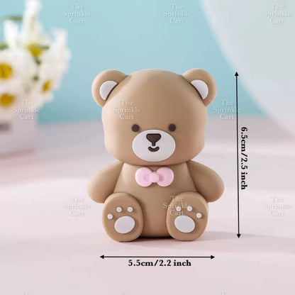 Bear Polymer Vinyl Toy Cake Topper for Baby Boy Girl Birthday Christening Party TSC