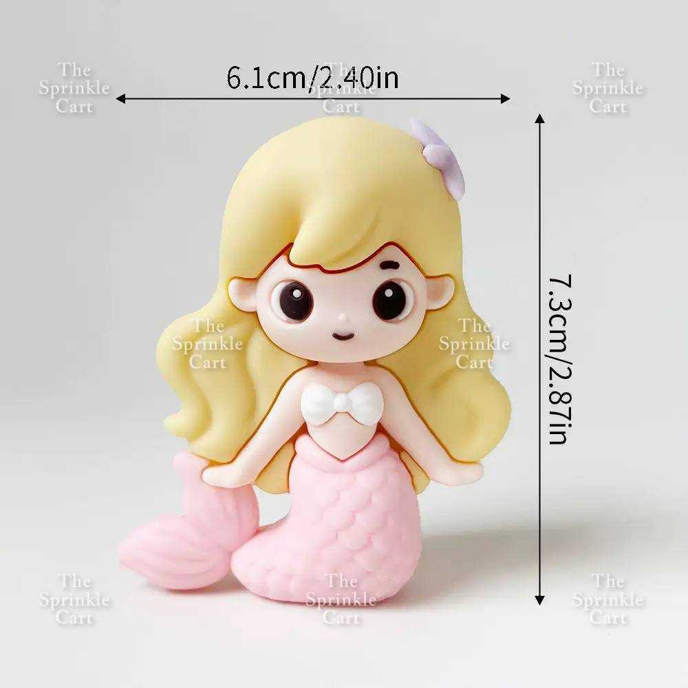 Mermaid Theme Toy Topper Silicone Molder Stencil for Cake Decoration TSC