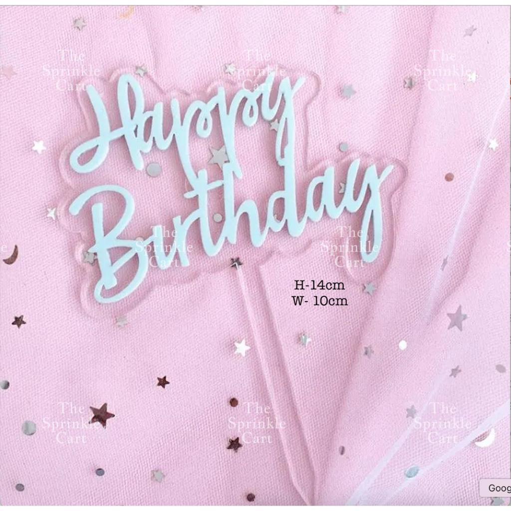 Acrylic Glitter Paper Happy Birthday Mr & Mrs Girl Boy Cake Topper Party Supplies