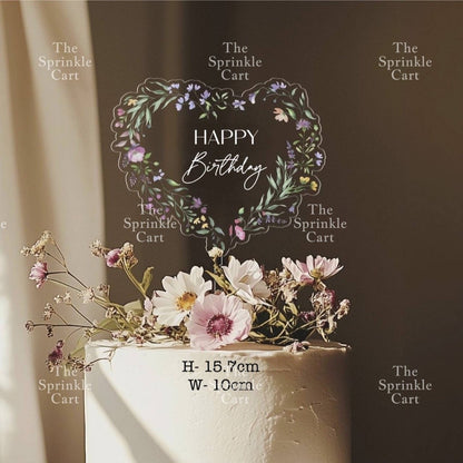 Acrylic Glitter Paper Happy Birthday Mr & Mrs Girl Boy Cake Topper Party Supplies
