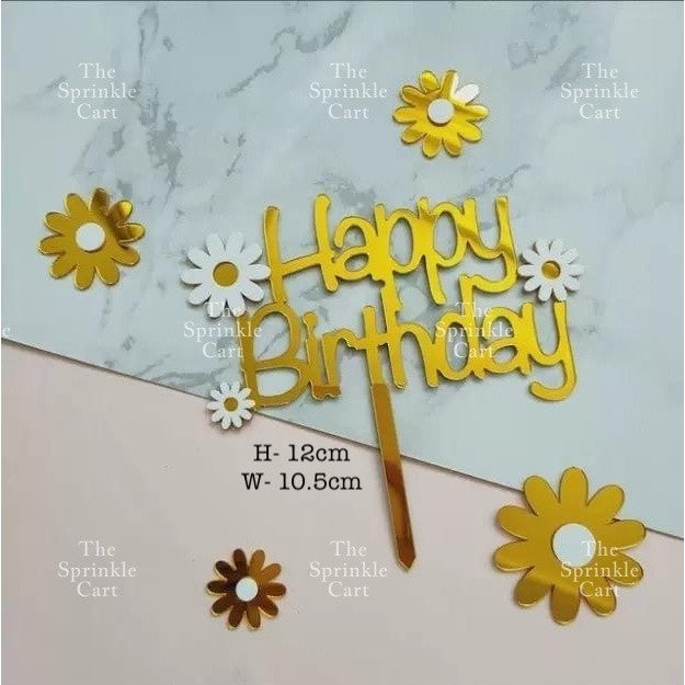 Acrylic Glitter Paper Happy Birthday Mr & Mrs Girl Boy Cake Topper Party Supplies