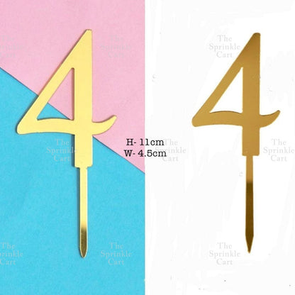 Acrylic Number Cake Topper Glitter Crown Diamond Happy Birthday Number Cupcake Topper