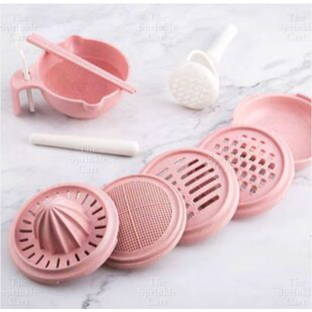 Manual Grinding Bowl Set Fruit Grinder for Children Fruit Juice Tools Supply TSC
