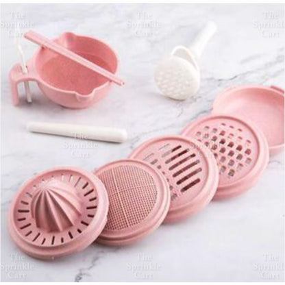 Manual Grinding Bowl Set Fruit Grinder for Children Fruit Juice Tools Supply TSC
