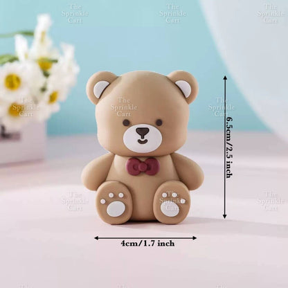 Bear Polymer Vinyl Toy Cake Topper for Baby Boy Girl Birthday Christening Party TSC