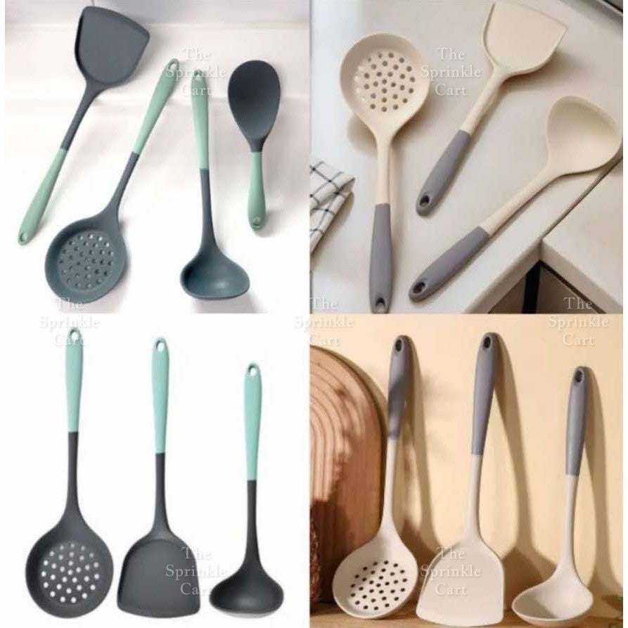Long Handle Non-Stick Silicone Spatula Ladle Turner Skimmer Kitchen Tool TSC