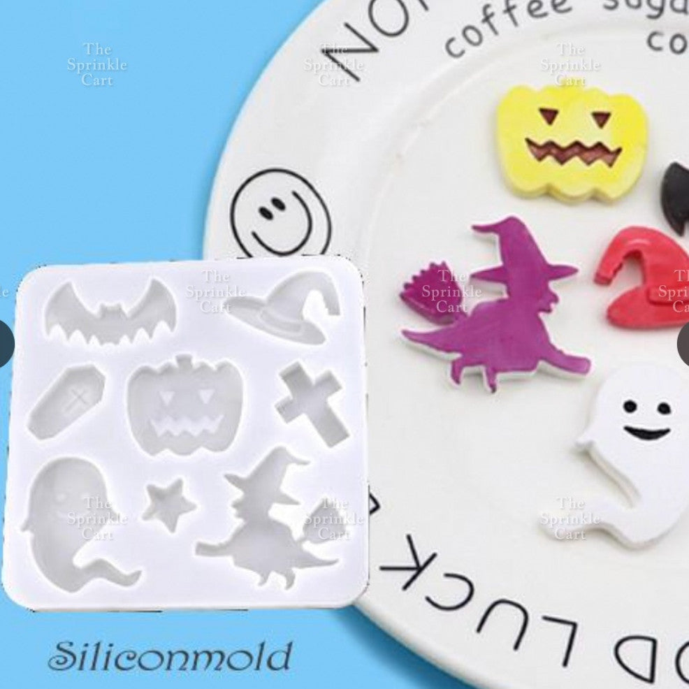 Christmas Halloween Trick or Treat Theme Silicone Molder for Baking Chocolate Fondant Cake Decoration and DIY Craft TSC