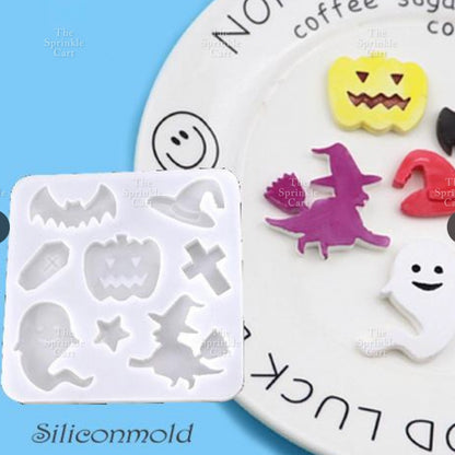 Christmas Halloween Trick or Treat Theme Silicone Molder for Baking Chocolate Fondant Cake Decoration and DIY Craft TSC