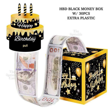 Surprise Money Pulling Box with Plastic for Cake and DIY Gift Birthday Christmas and Other Occasions TSC