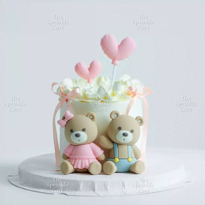 Bear Polymer Vinyl Toy Cake Topper for Baby Boy Girl Birthday Christening Party TSC