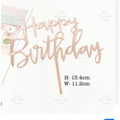 Acrylic Glitter Paper Happy Birthday Mr & Mrs Girl Boy Cake Topper Party Supplies