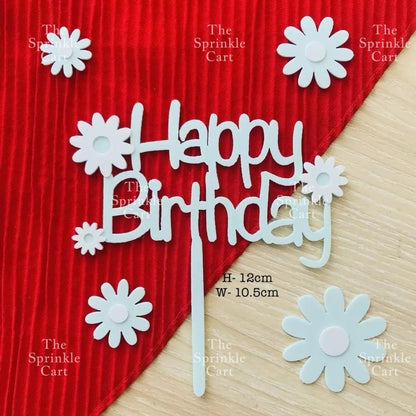 Acrylic Glitter Paper Happy Birthday Mr & Mrs Girl Boy Cake Topper Party Supplies