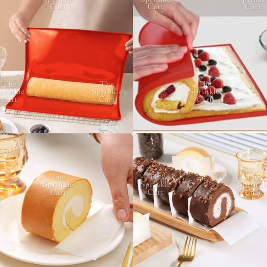 Swiss Roll Non-Stick Silicone Baking Mat and Greaseproof Paper Divider Liner TSC