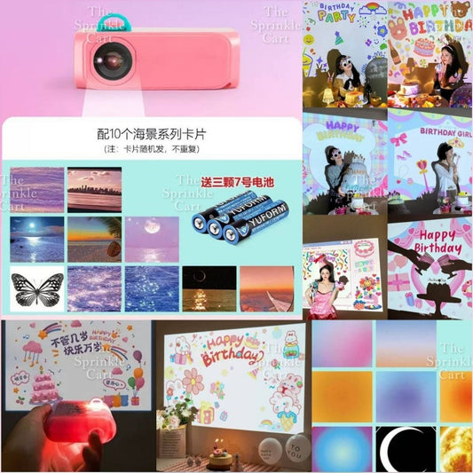 Mini Projector for Party Setup With Background Cards TSC